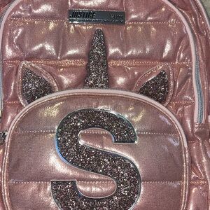 Justice Glittery Pink Unicorn Backpack